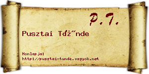 Pusztai Tünde névjegykártya